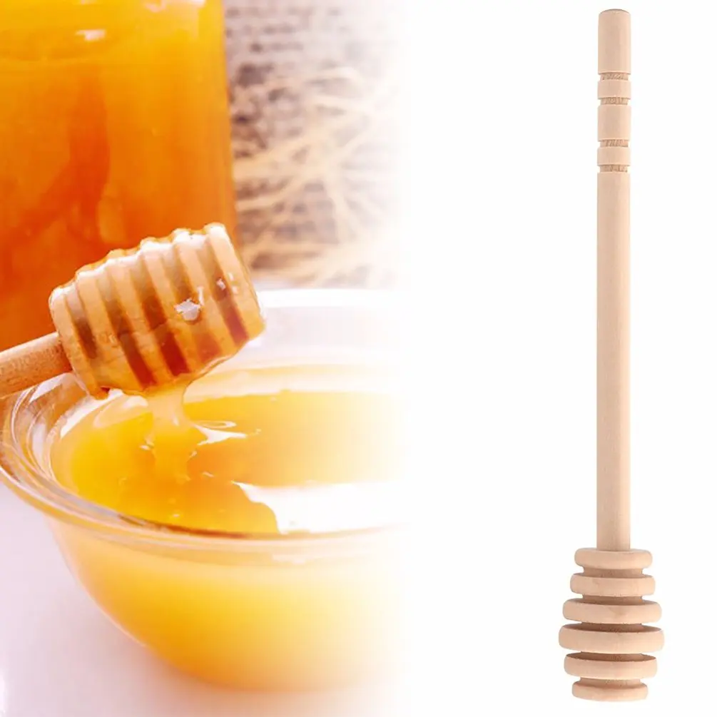 Wooden Honey Stir Stick Jar Spoon Supplies Wood Honey Dipper Bar Maple Syrup Honey Extractor Mixing Sticks Dessert Tools