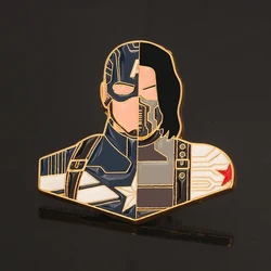 Disney Marvel Movie Captain America And Winter Soldier Brooches Men Friendship Badges Pins Jewelry Accessories On The Clothes