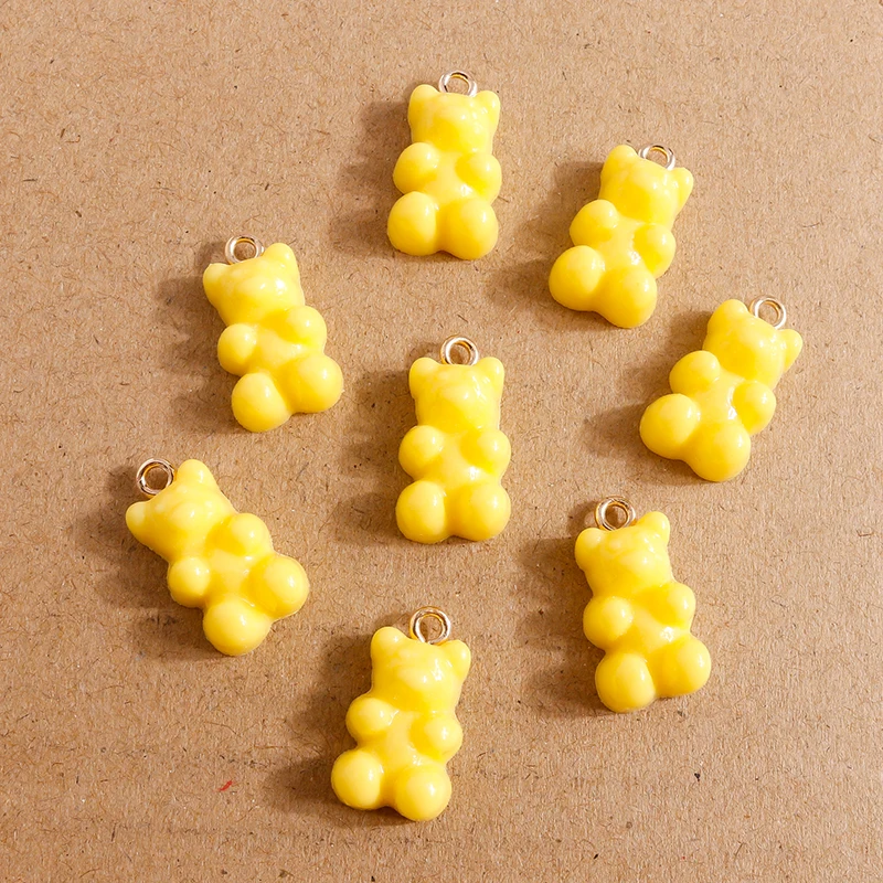 30 stücke 11*20mm Candy Farben Cartoon Bär Charms für Nette Tropfen Ohrringe Anhänger Halsketten Armbänder DIY Handmade schmuck Erkenntnisse – Detail 8