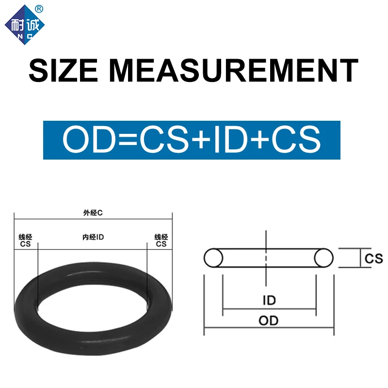 NBR O Ring Seal Gasket Thickness CS5mm OD18-250mm Wear Resistant Automobile Petrol Nitrile Rubber O-Ring Waterproof Black