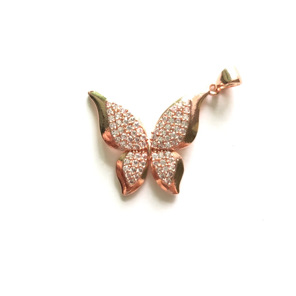 5pcs Butterfly Charm for Women Bracelet Bling Cubic Zirconia Pave Trendy Pendant for Necklace Jewelry Making Accessory Wholesale