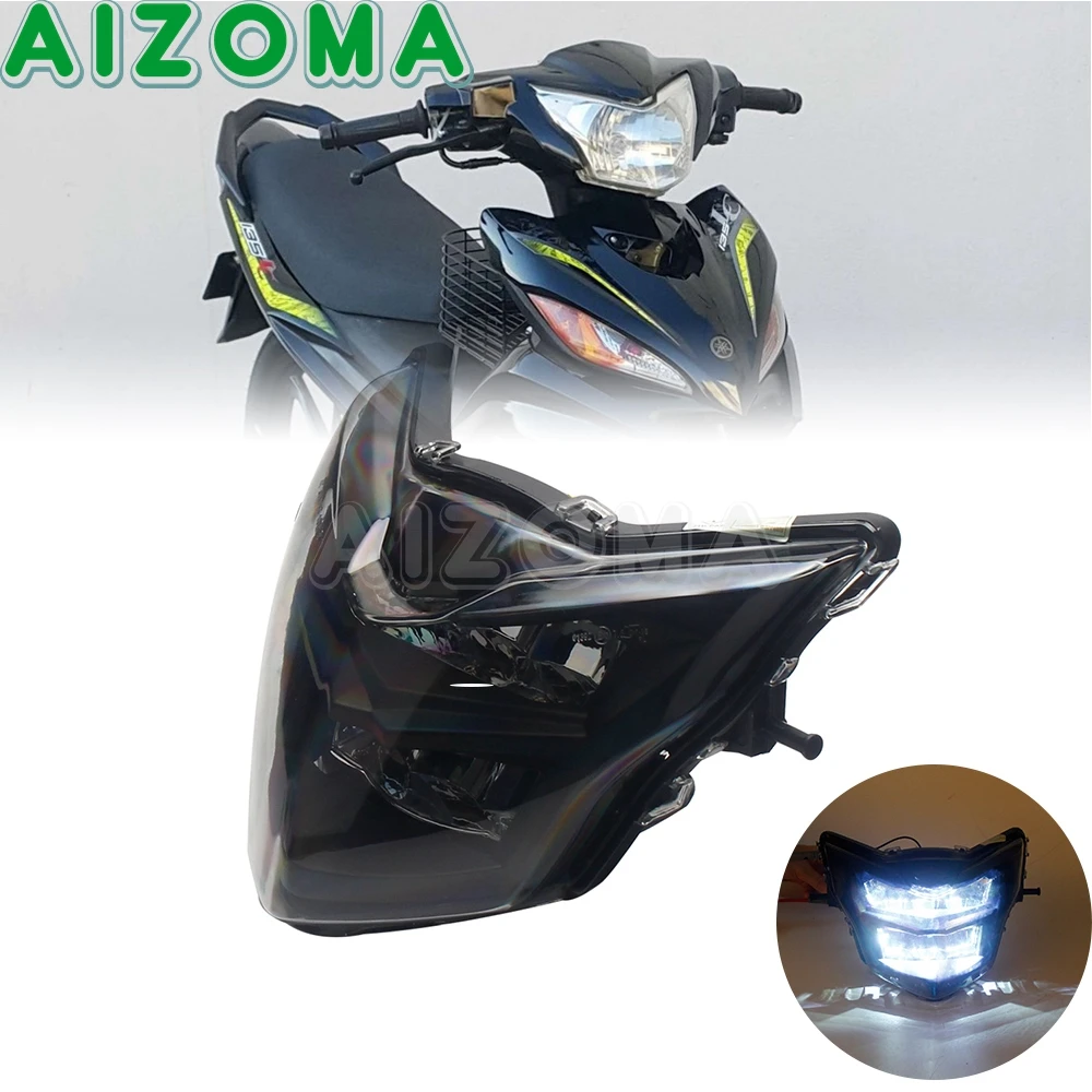 10.5W Motorcycle LED Headlight Headlamp Head Lamp Light Running Light E-Mark for Dirt Bike Yamaha LC 135 LC135 V2 Driving Lamp