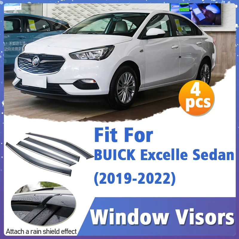 

Window Visor Guard for BUICK Excelle Sedan 2019-2022 Vent Cover Trim Awnings Shelters Protection Sun Rain Deflector Accessories