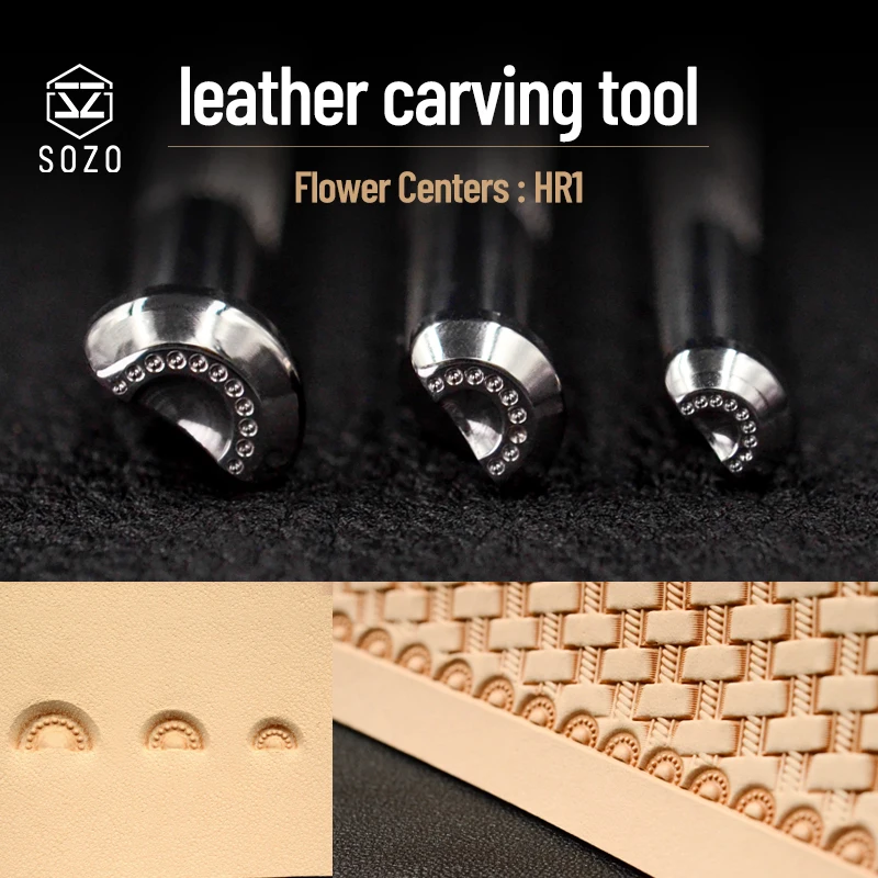 SOZO HR1 Leather Stamps Flower Centers Cluster Fine Metal Punch Carving  Handmade Saddle Making Print-Tools 304 Stainless Steel