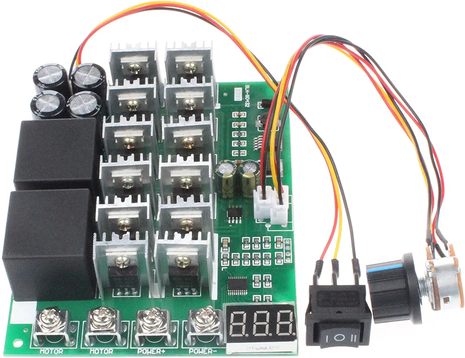 PWM Motor Speed Controller 60A DC 10V-55V Digital Display 100A Max Brush DC Motor Controller Third gear Forward Reverse Stop