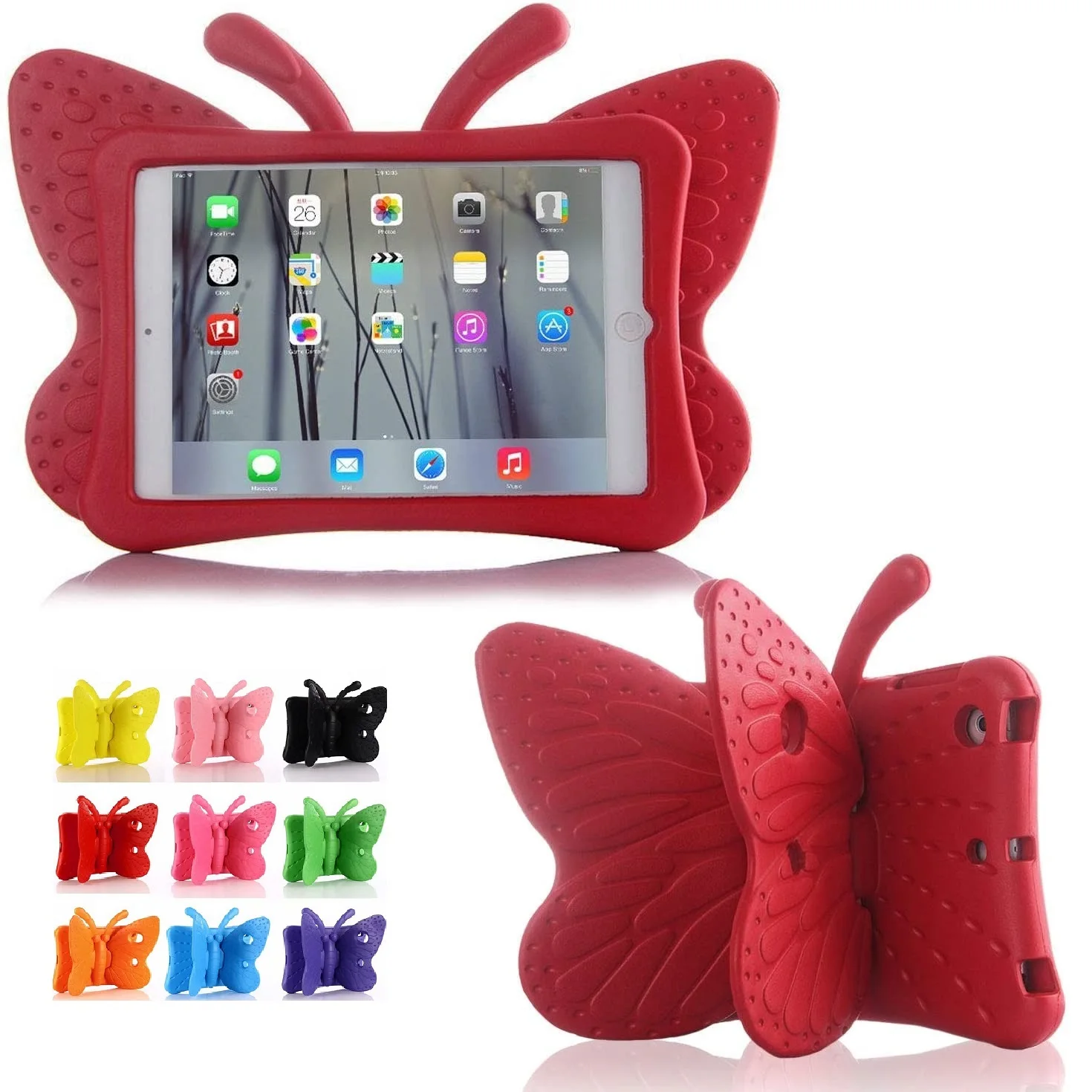 

Tablet Protector for ipad 10.2 7th/8th Kids Safe Shockproof EVA Cartoon Butterfly Stand Tablet Cover for ipad air 3 10.5 Case