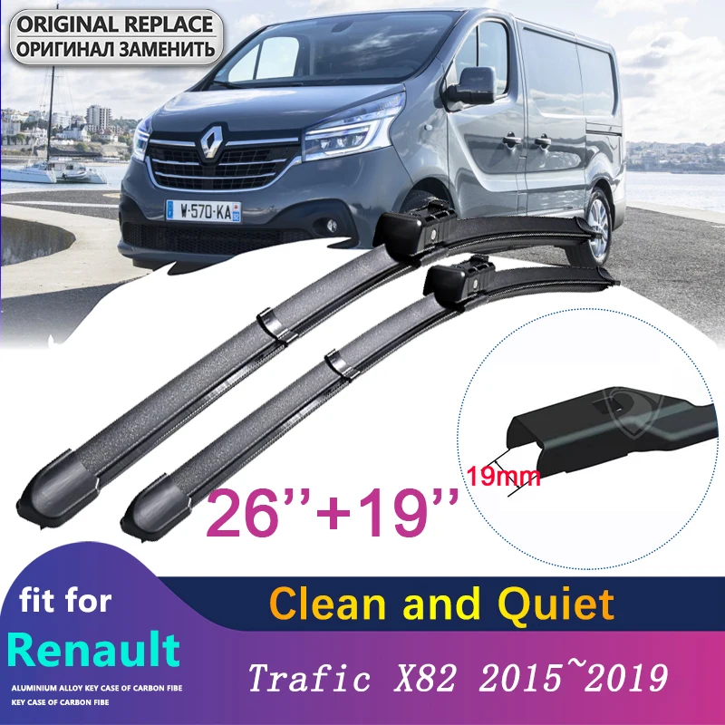 

for Renault Trafic X82 2015 2016 2017 2018 2019 Car Wiper Blades Windscreen Window Wipers for Opel Vauxhall Vivaro Car Stickers