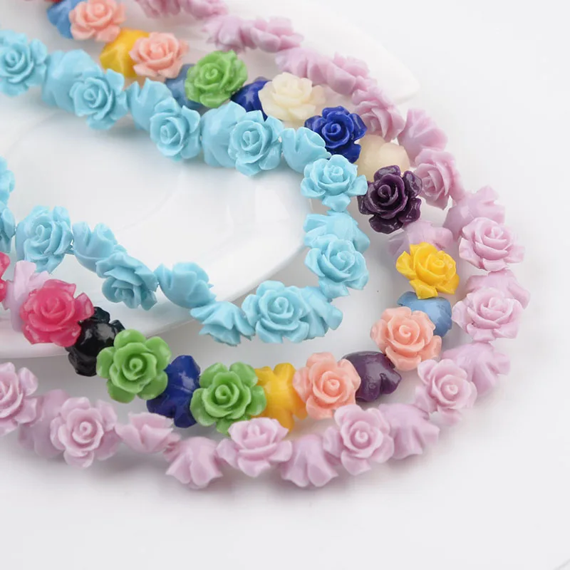 1 Strand 6 8 10 12 15mm Camelia Flower Beads Artificial Coral Beads For Jewelry Making DIY Bracelet Neckalce Accessoires