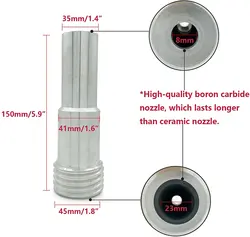 HOLDWIN Pressure B4C Abrasive Sand Blasting Nozzle  2'' UNC Aluminum Jacket Boron Carbide Nozzle hole 8/10mm