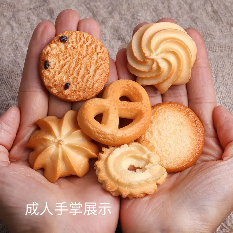 Artificial Cookie Model for Kitchen Decoration, Faux Cookie, Home Simulation, Biscuit, Food, Dessert, Table, Window Props, 6 PCs