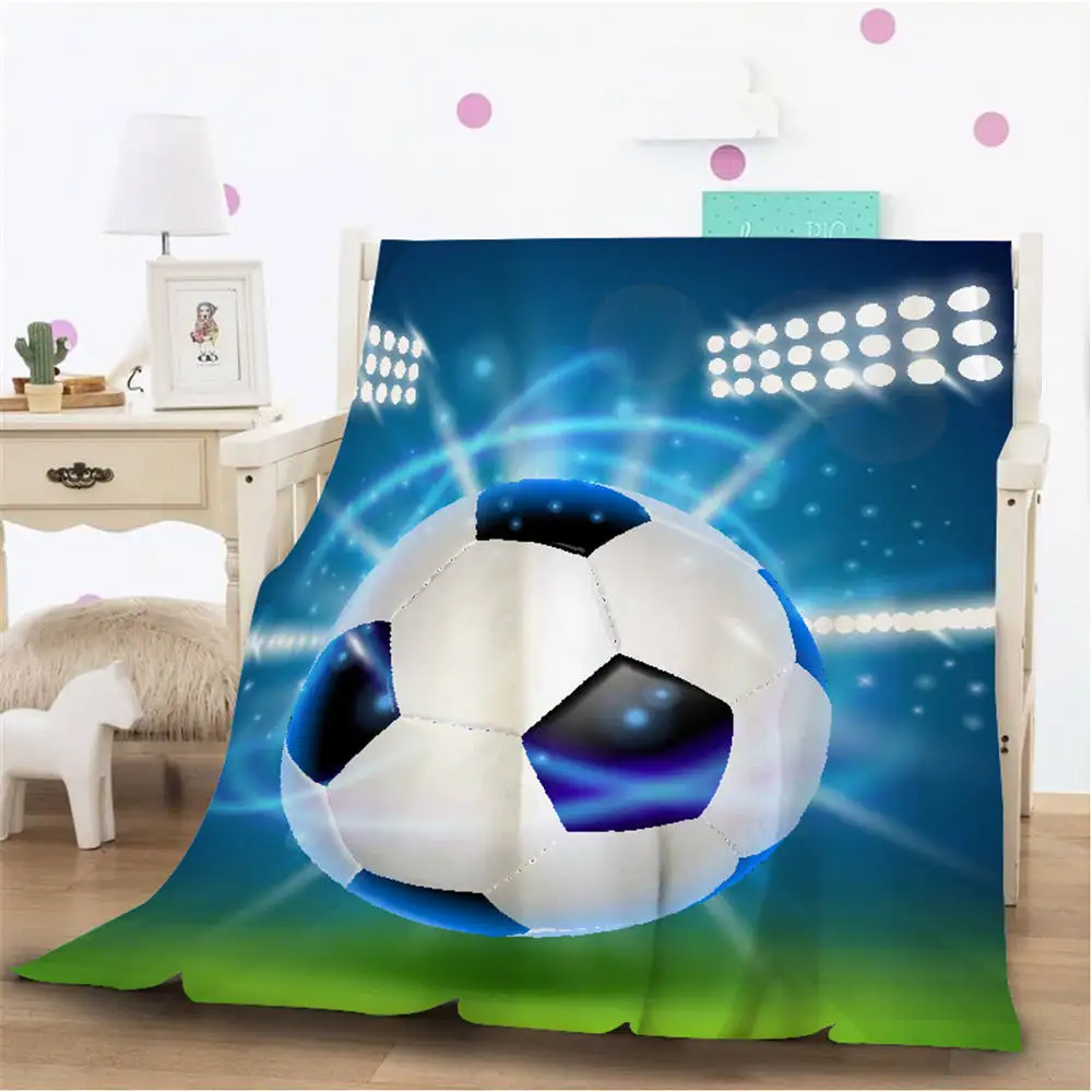 Milsleep Air-Condition Throws Blanket Sports Ball Printing For Boys  Warm Cotton Soft Weighted Blanket