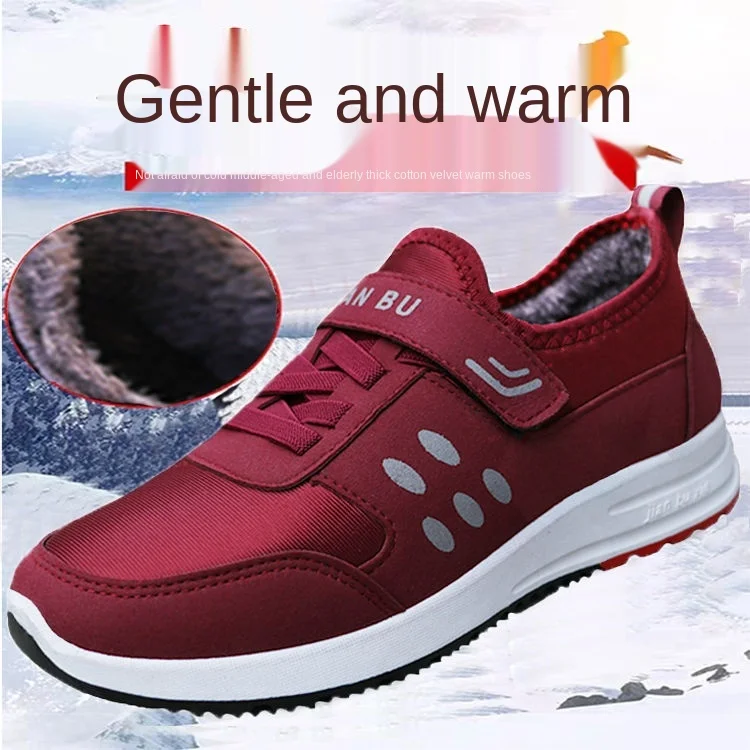 Women\'s Boots Winter Large Size 35-45 Hook Loop Sturdy Sole Ankle Boots Women Solid Plush Snow Boots Woman warm Shoes Cheap