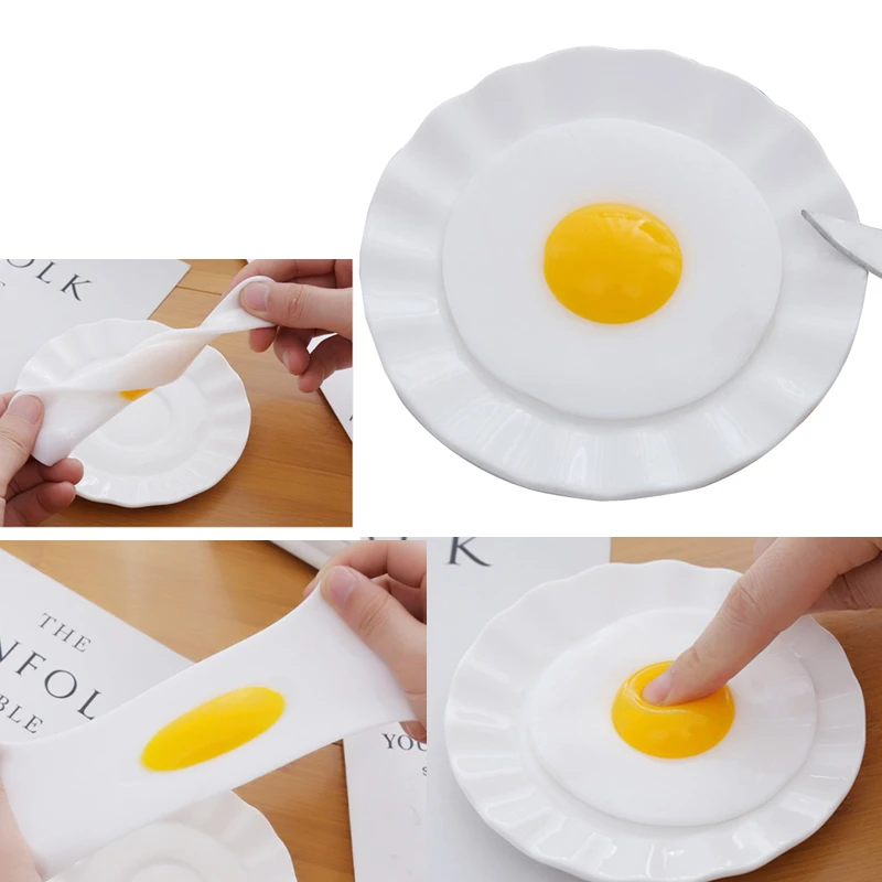 Cute Soft Artificial Fried Eggs Vent Hand Fidget Toys Decompression Office Pressure Release Antistress Children's Toy Child Gift