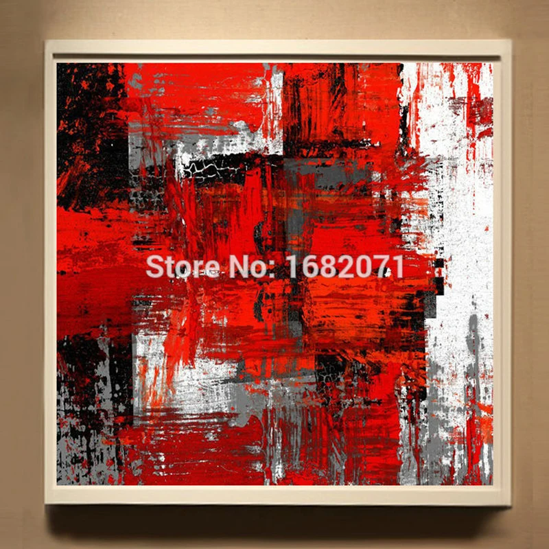 Strong Painter Team Supply High Quality Abstract Oil Painting On Canvas Handmade Red And White Oil Painting For Wall Decorative