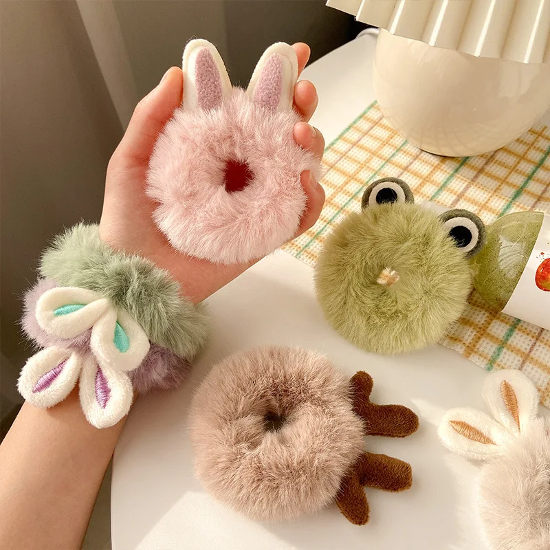 Serre-tête de noël pour filles, bijoux pour enfants, en bois, oreilles de lapin, en peluche, dessin animé, à la mode, nouvelle collection