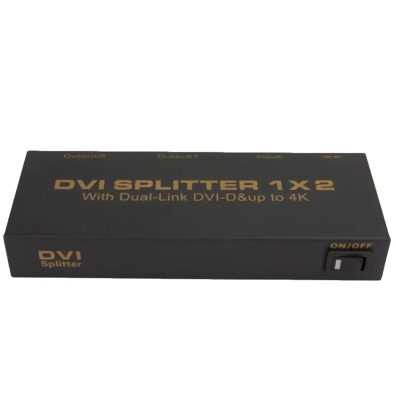 DVI 1 In 2 Out Splitter 1x2 3840X2160@30Hz Dual Link DVI-D DVI Splitter 4K for Multimedia