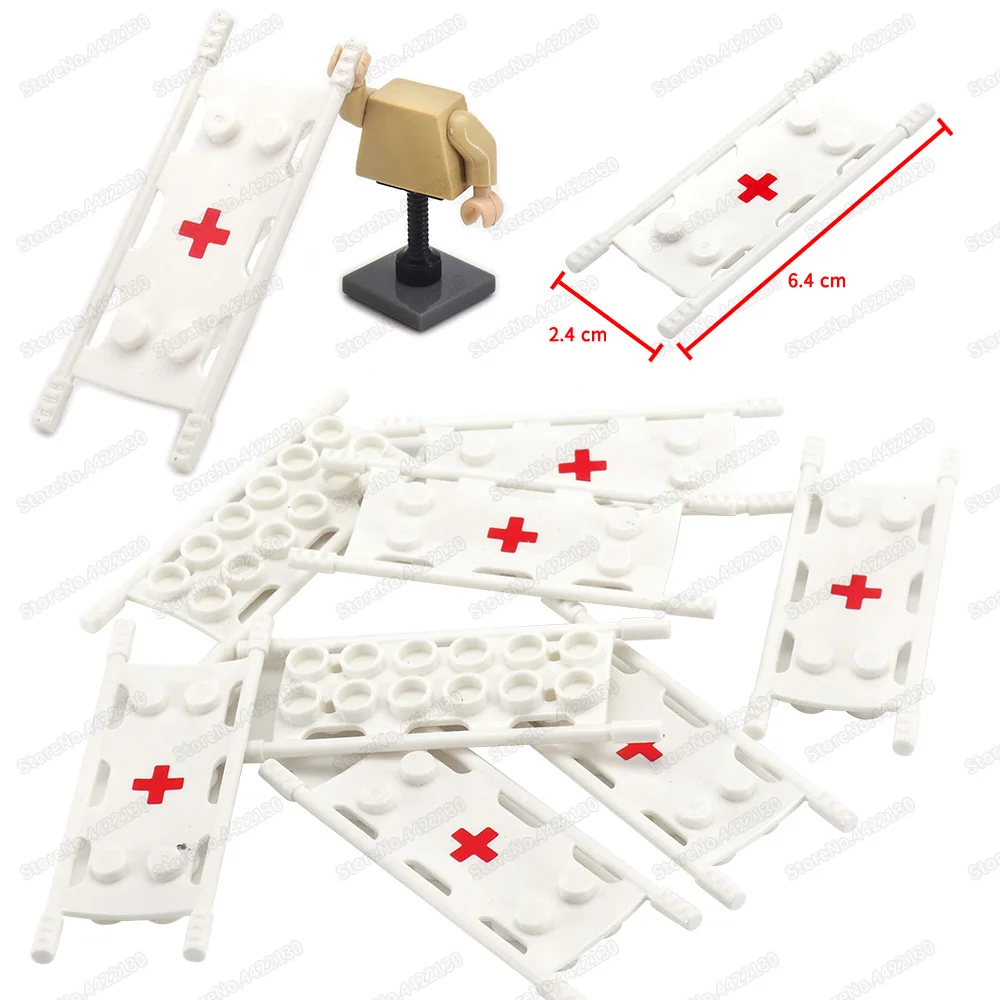 Military Treatment Stretchers Building Block Equipment Moc WW2 Figures Battlefield Rescue Scenes Model Child Christmas Gift Toys