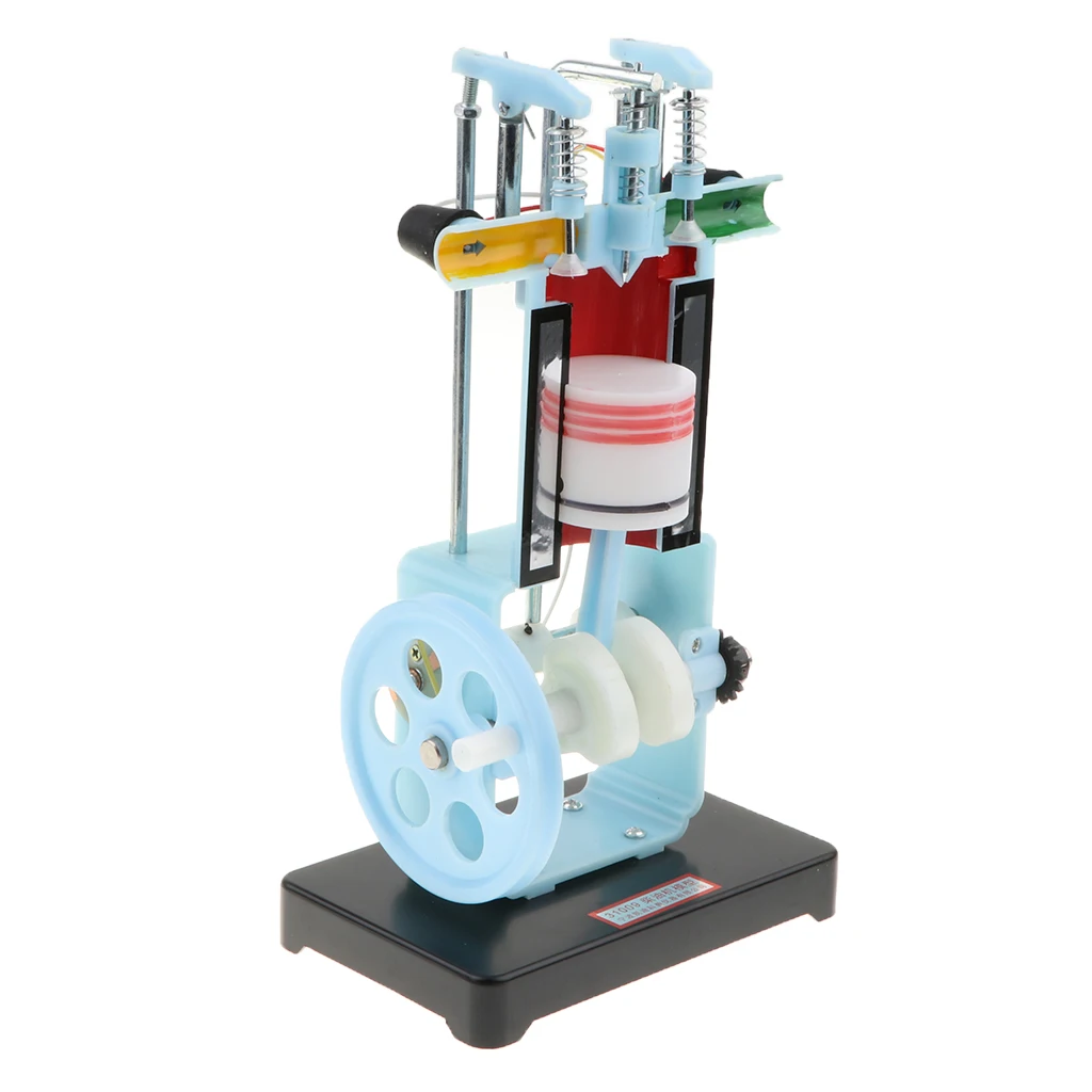 4 Stroke Hand Crank Gasoline Engine Model Internal Combustion Engine Model Physics Education Toy--17x11x30cm