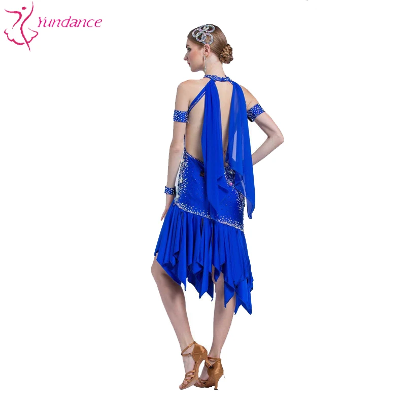 L-16122 Custom latin dance dress, Latin dance costumes adult stick drill sexy backless dance dress latin competition dress