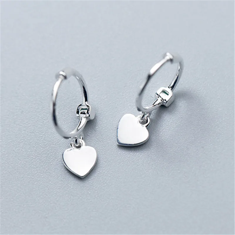 Womens Fashion 925 Sterling Silver Small Heart Earring Drop Earrings For Young Girls Teen Wedding Gift Jewelry Brincos eh1251