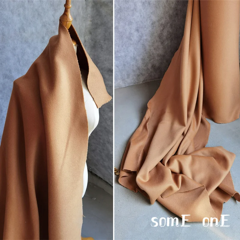 

Sheep's Wool Fabric Classic Camel Double-Face 98% Wool DIY Autumn Winter Jacket Overcoat Outwear Designer Fabric 800g/meter