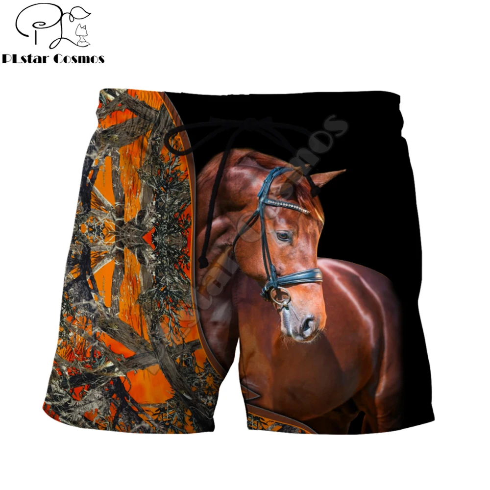 

Animal Beautiful Love Horse Hunting 3D Printed Mens Shorts Unisex Streetwear Shorts Summer Beach Harajuku Casual Shorts DK-10