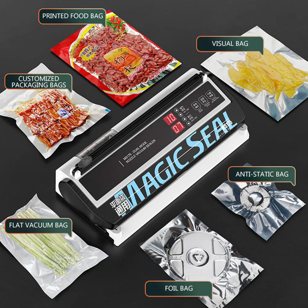 Портативный бытовой вакуумный упаковщик для кухни с функциями вакуумная упаковка, сохранение пищевых продуктов, герметизация, резервуар для осушения