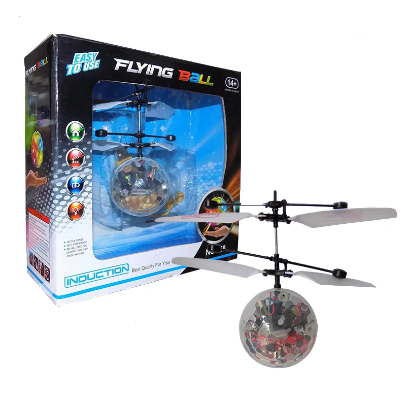 Shiny Flying Ball Flashing Helicopter Light Up Toy Flyer Kids Indoor Toy Infrared Induction Helicopter Children Birthday Gift