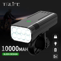 10000LM 8T6 Bike Light Built-in 10000mAh USB Rechargeable Rear Light Bicycle Headlight MTB Rode Flashlight Cycling Front Lamp