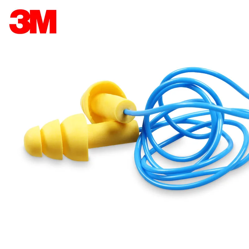 10pcs 3M 340-4004 noise earplugs Christmas tree shape earplugs yellow With lines Learn Sleep jobs ear plugs