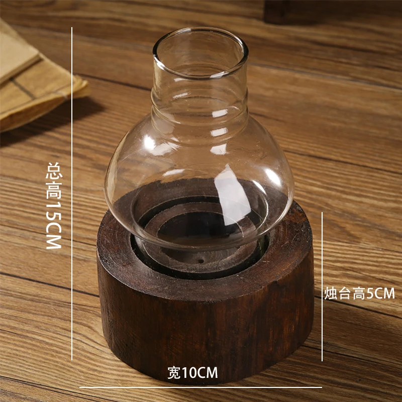 WHYOU-Southeast Asia Solid Wood Candlestick, Retro Candle Holder, Creative Desktop Decoration
