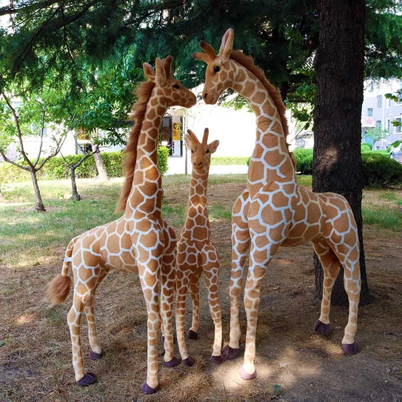 

New 50-120cm Giant Real Life Giraffe Plush Toys Cute Stuffed Deer Dolls Soft Animal Pillow Cushion Birthday Gift Boy Girl