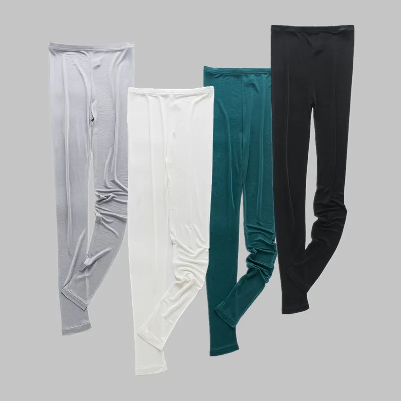 

Birdsky OR-22, Women leggings, 9 capri pants, pencil trousers ankle-length pants ,70% viscose 30% mulberry silk, 4 solid colors.