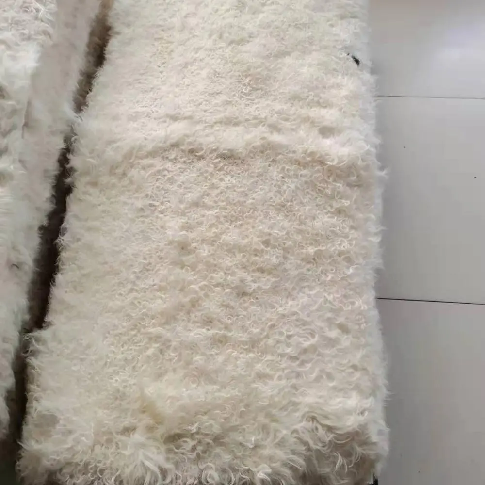 Mongolian Short curly Lamb Fur Plate Tibet small curly Lamb Fur rug