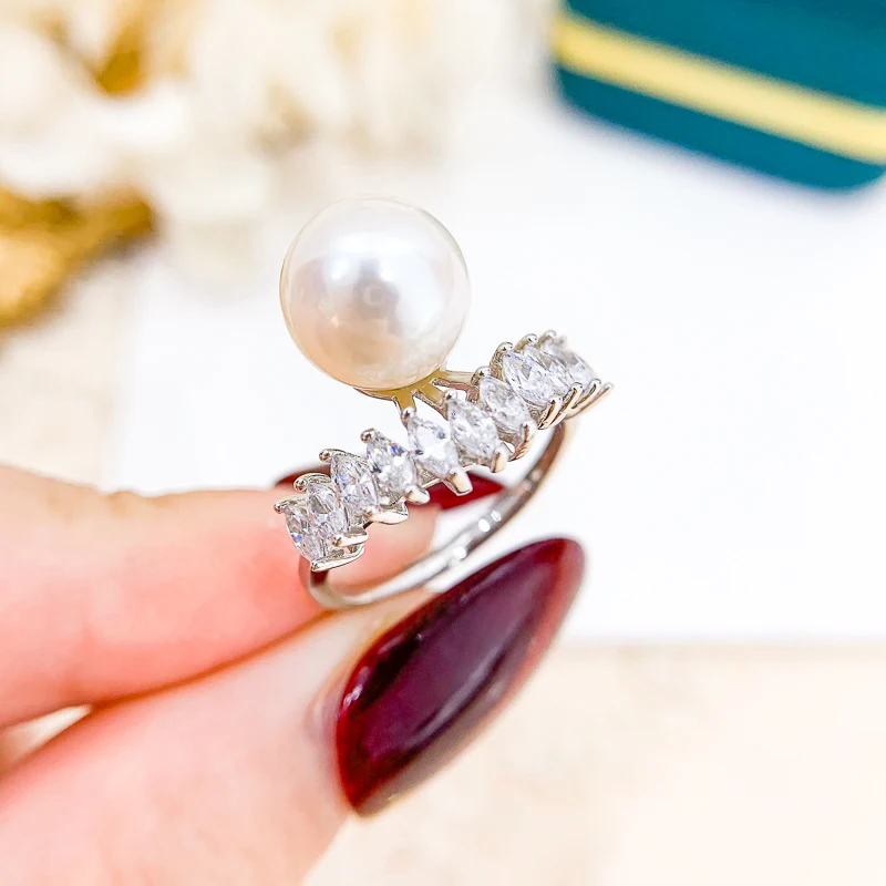 

Fashion Rings Settings Women DIY Pearl Rings Settings For 9-12mm Adjustable Pearl Rings Jewelry Making Components