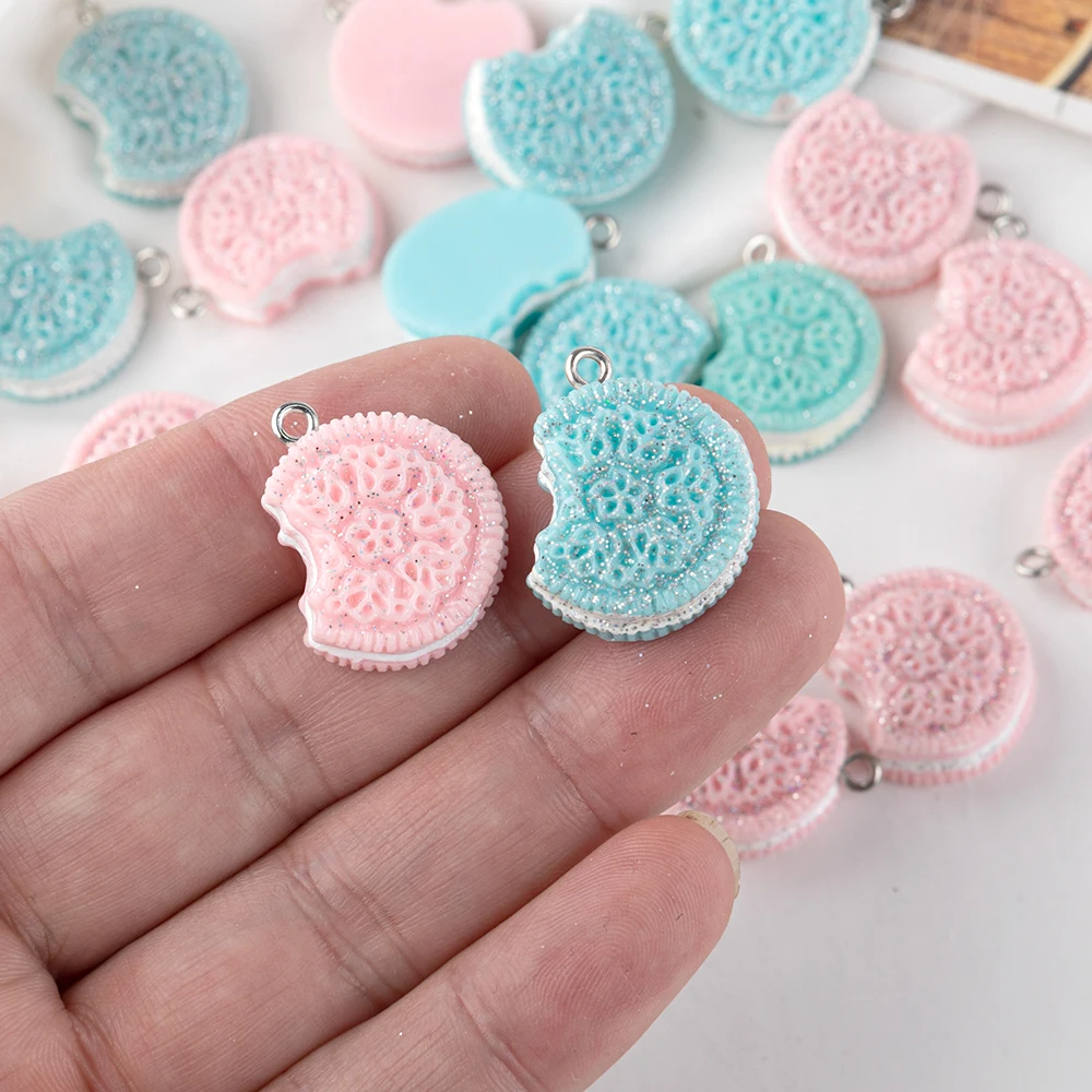 Sansango 10pcs Oreo Biscuits Resin Charms Pendants For Jewelry Making Bracelets Necklace Earrings Making Jewelry Accessories