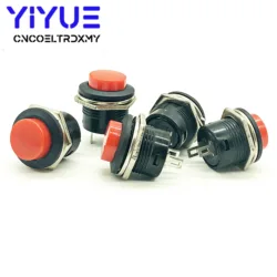 5Pcs R13-507 순간 푸시 버튼 스위치 OFF-ON 리셋 스위치 16MM 3A 250V AC 비 잠금 스위치 라운드 버튼