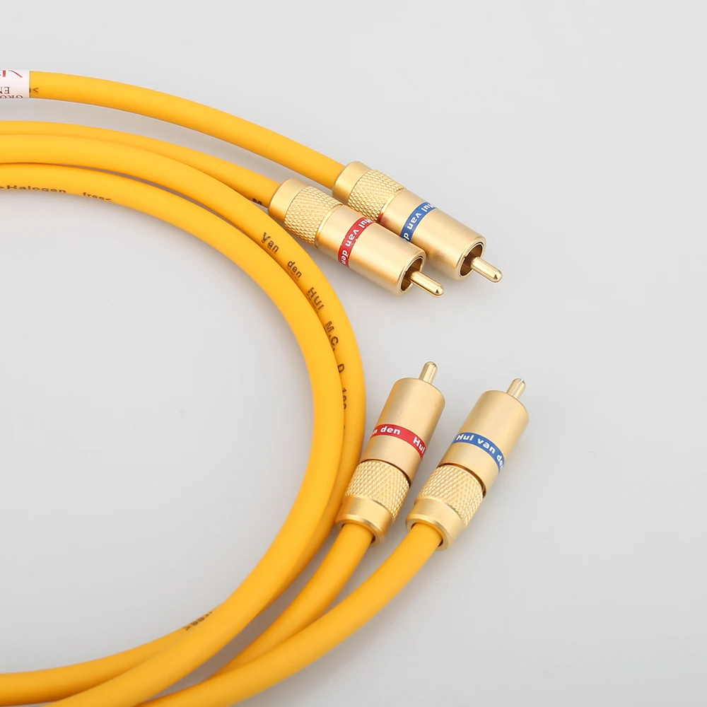 Pair Van Den Hul M.C D-102 MK III HYBRID (Halogen F) hifi Audio Cable with Gold plated RCA jack RCA to RCA VDH extension cable