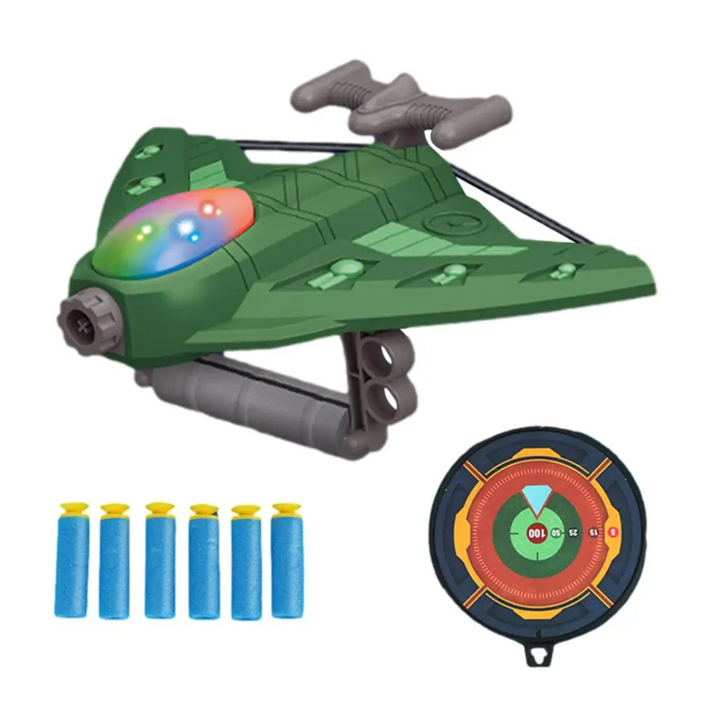 Kids CatapultShooting Game Toy Airplane Launcher Bubble Catapult Plane Airplane Toys AirplaneWith 6 Soft Darts