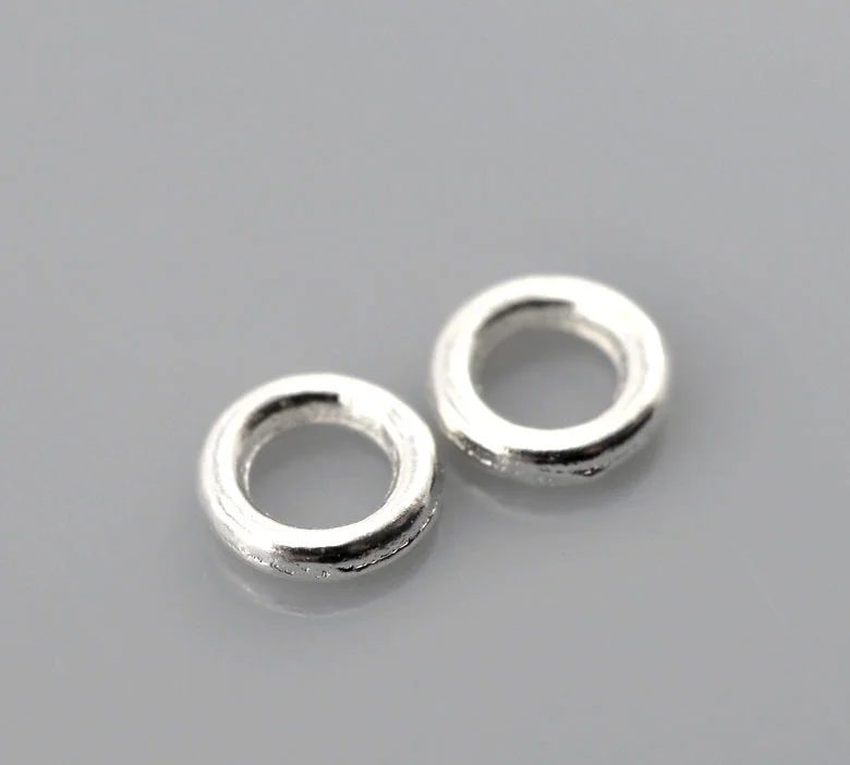 DoreenBeads 100/500PCs Silver Color Soldered Closed Jump Rings Findings for DIY Jewelry Making 4 6 8 14mm(1/8") Dia. )