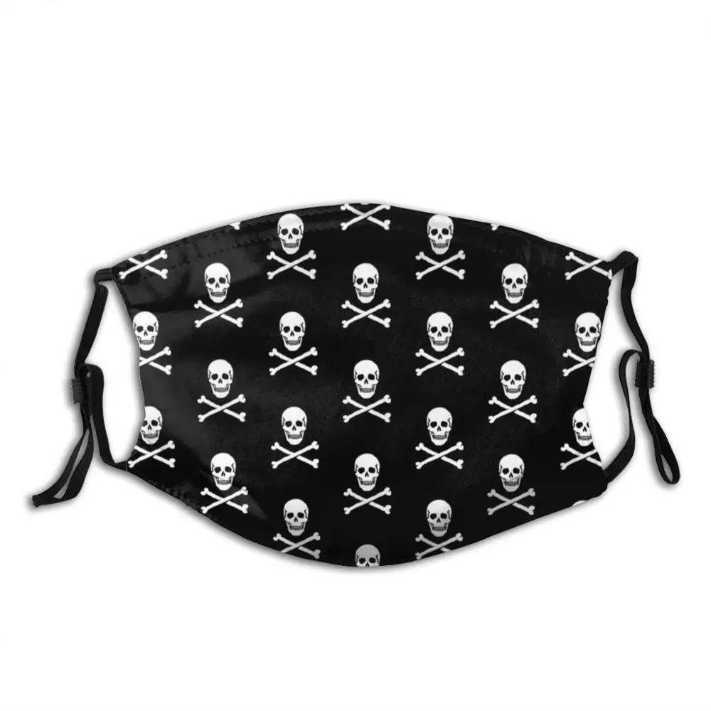 Schedel-Patroon/Jolly Roger-Patroon Grappige Print Herbruikbare Pm2.5 Filter Gezichtsmasker Pirat Skelett Piratenflagge Totenschaedel