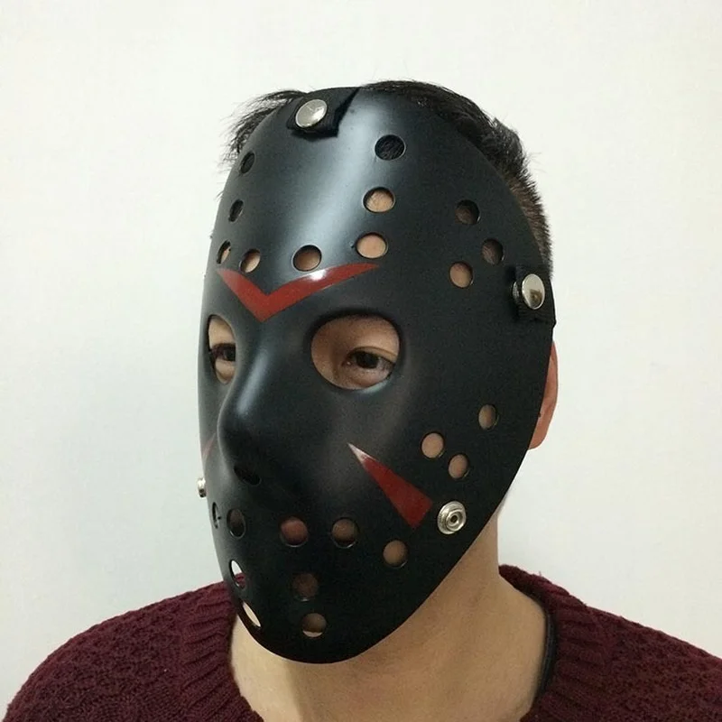 أسود أبيض مخيف تأثيري هالوين جيسون Voorhees فريدي قناع هوكي مهرجان حفلة هالوين قناع تنكر