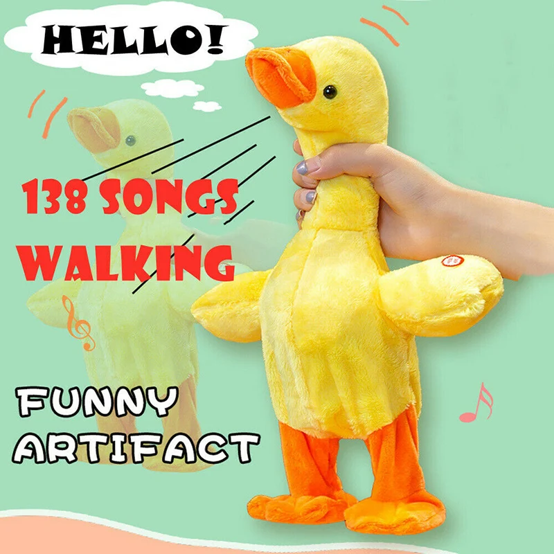 Talking Singing and Walking Duck Musical Duck Toy Dancing with 138 Music NSV music phone duck baby toy brinquedo High Appearance