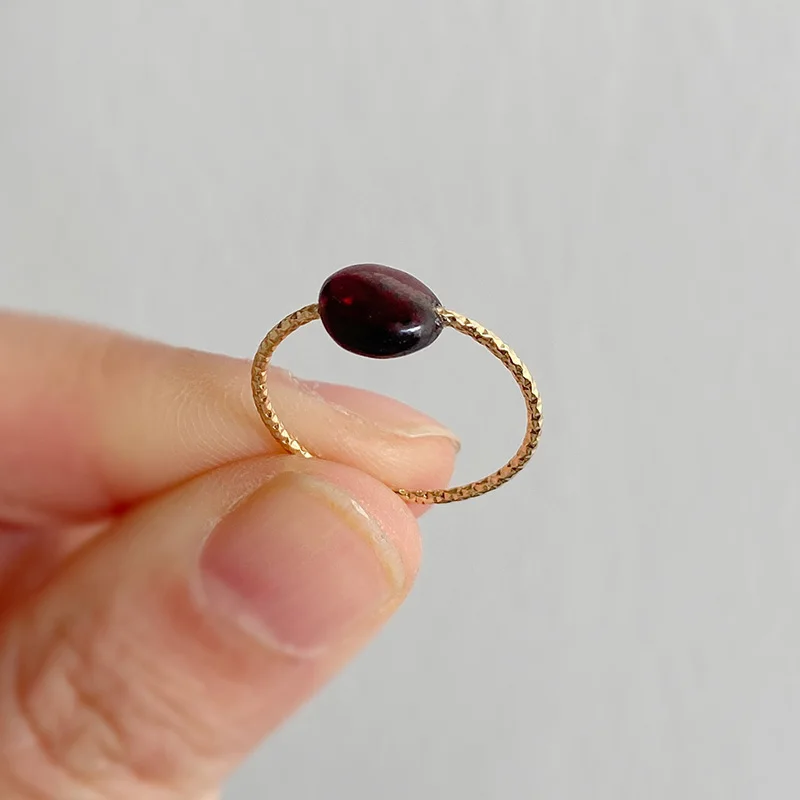 Natürliche Stein Perlen Ringe Minimalistischen Kristall Amethysten Lapis Lazuli Stein Finger Ring Gold Farbe Edelstein Ring Weiblichen Schmuck Geschenk – Detail 8