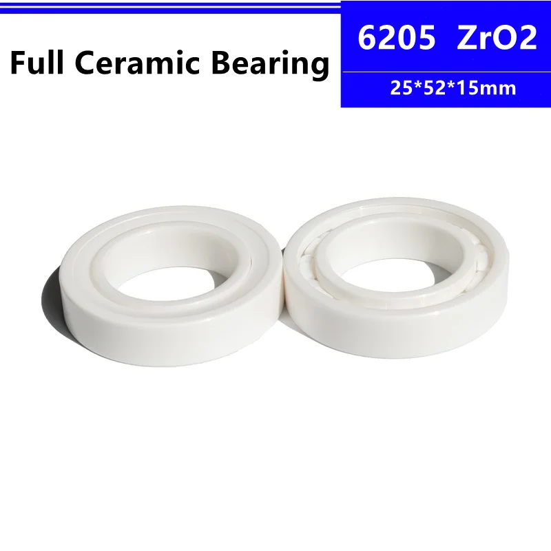 4pcs/10pcs ZrO2 ceramic bearing 6205 25*52*15mm Zirconia Full Ceramic Deep Groove Ball Bearing 25x52x15 mm