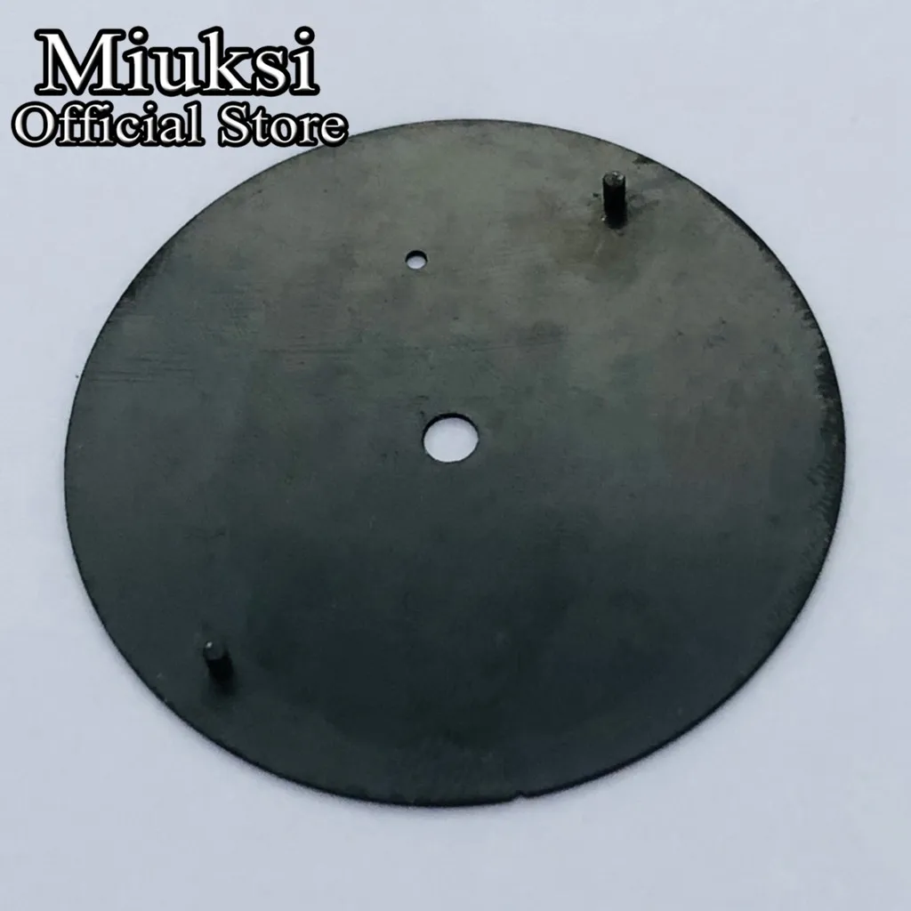 Miuksi 37mm black blue green white watch dial fit ETA 6497 or Seagull ST3600 movement