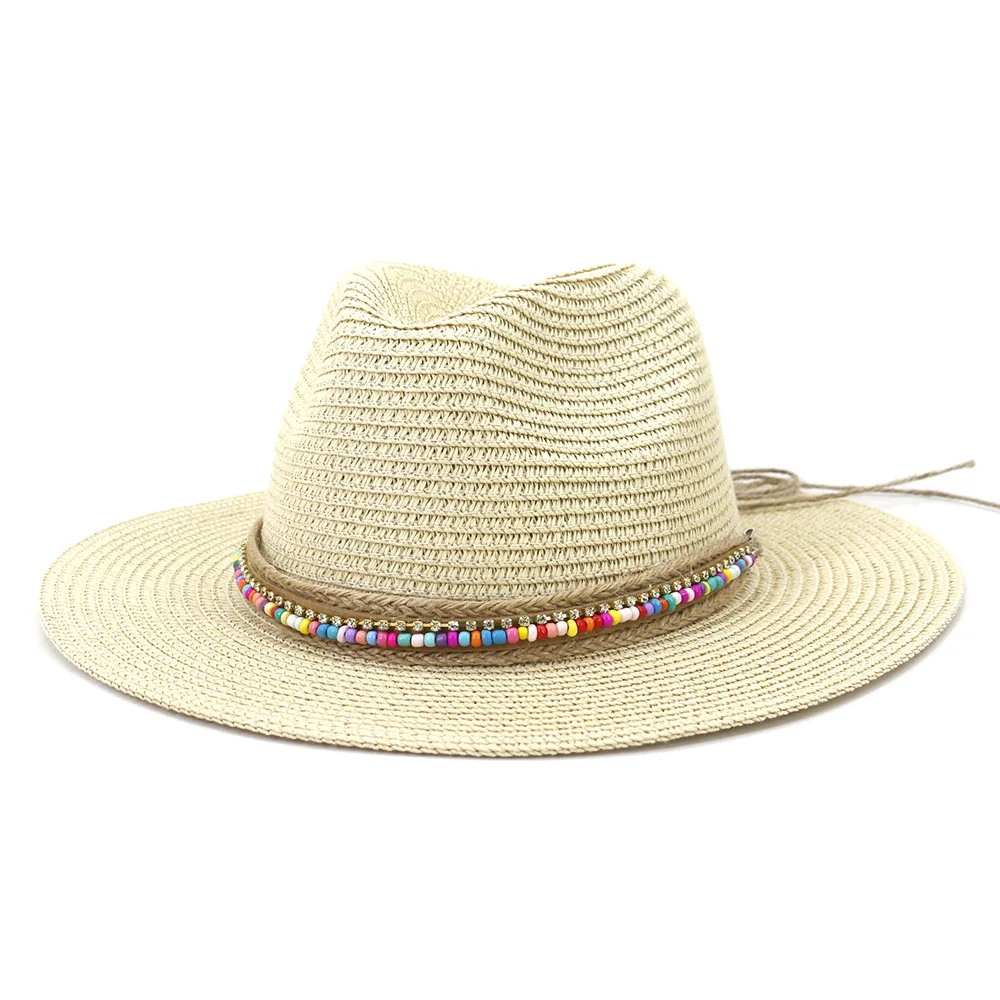 Pink Panama Hat Womens Sun Hat Straw Beach Fedora Summer Hat Wide Brim Sombreros