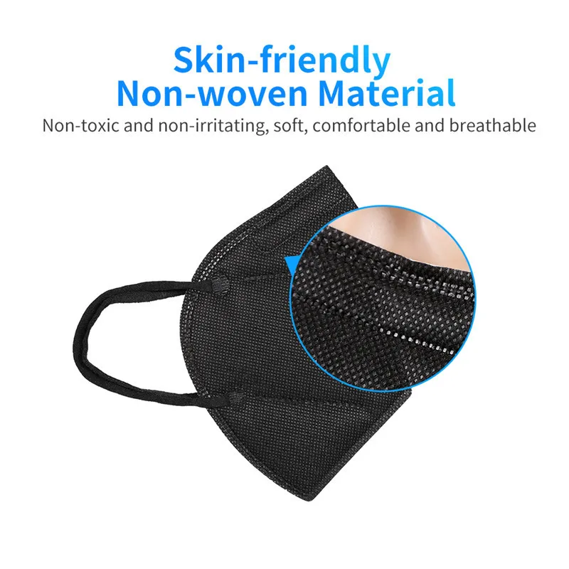 ffp2 mask Mascarillas 5 Layers Protection respirator fpp2 Masque ffp2mask KN95 Mascherine  Filter Face Mask BLACK GRAY mask