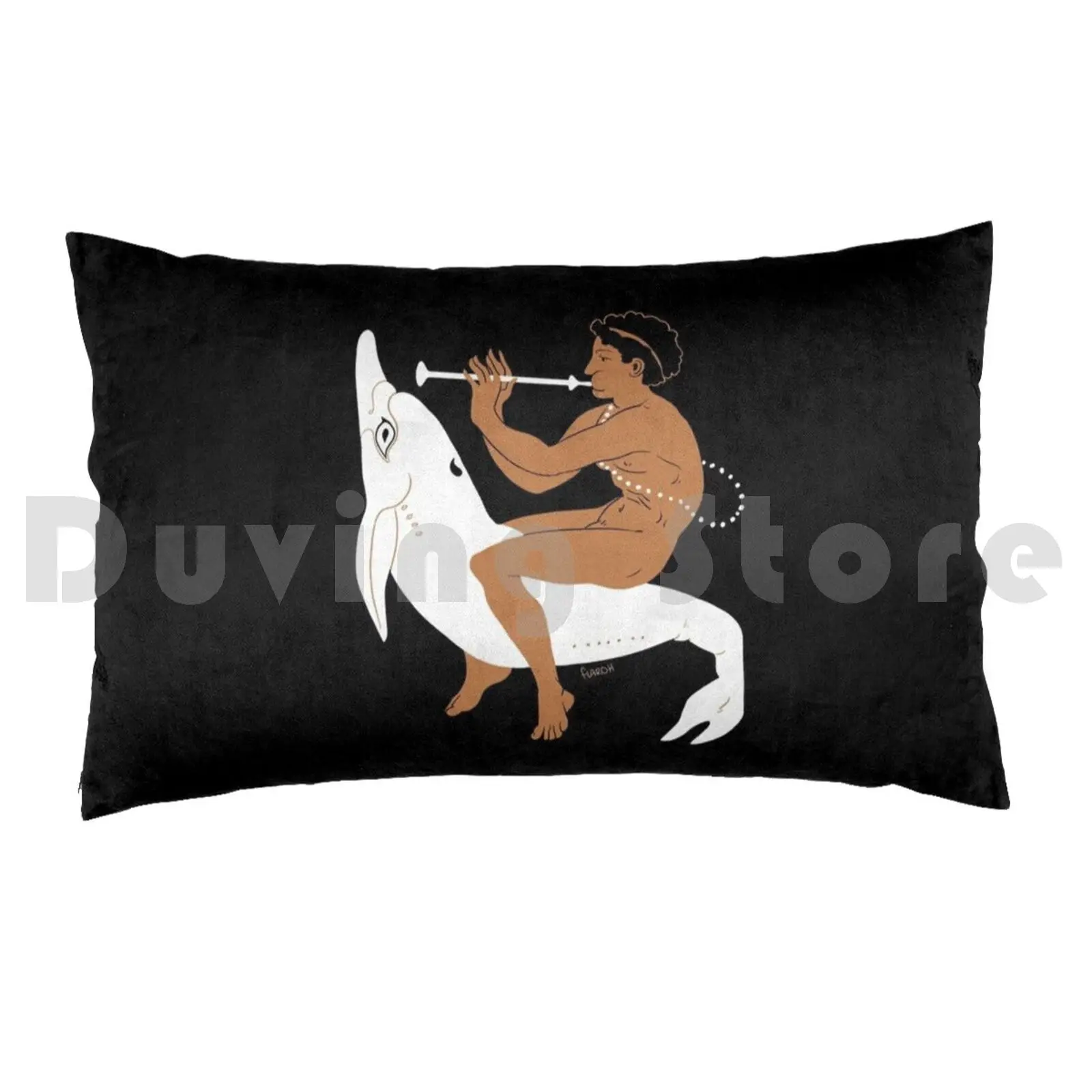 Etruscan Youth Riding Dolphin Pillow Case Printed 50x75 Etruscan Etruria Ancient History Amphora Classics