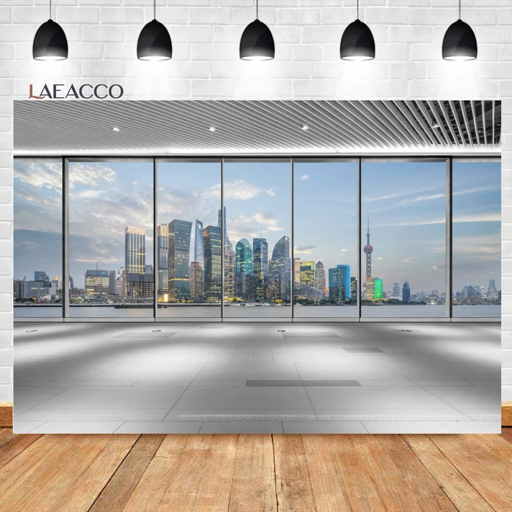 Laeacco Wood Vintage House French Window Sea Scenery Photography Backdrops Photographic Backgrounds Room Decor Photophone Props